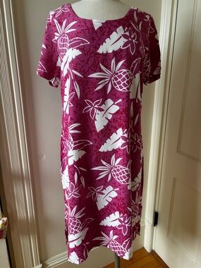 Mystique Boutique Pink & White Tropical Labeled Shift